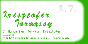 krisztofer tormassy business card