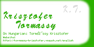 krisztofer tormassy business card